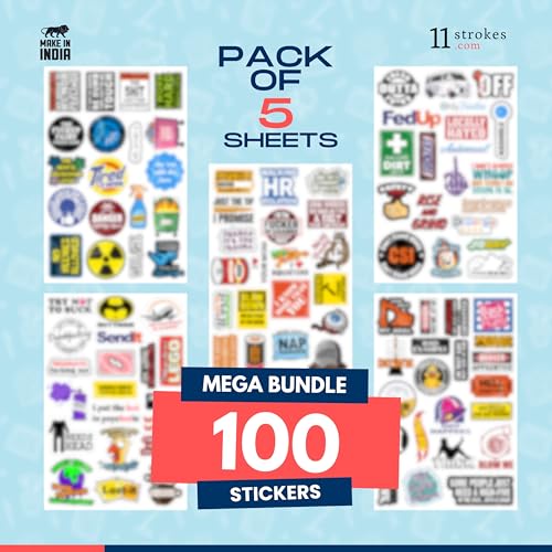 Image of 11 Strokes Set of 100 Sarcastic Stickers - Funny Stickers, Meme Stickers for Phone Case, Self Adhesive Aesthetic Stuff Laptop Aesthetic Laptop Accessories