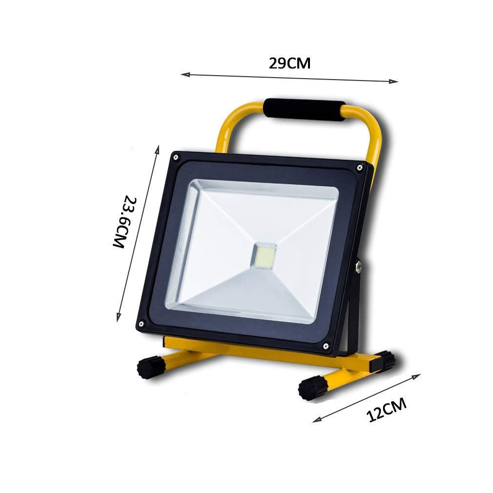 Proiettore LED Ricaricabile da 4000Lm E 50W, Supporto Portatile, Impermeabile Ip65, Proiettore Architettonico, Proiettore Portatile, Luce Esterna Ricaricabile