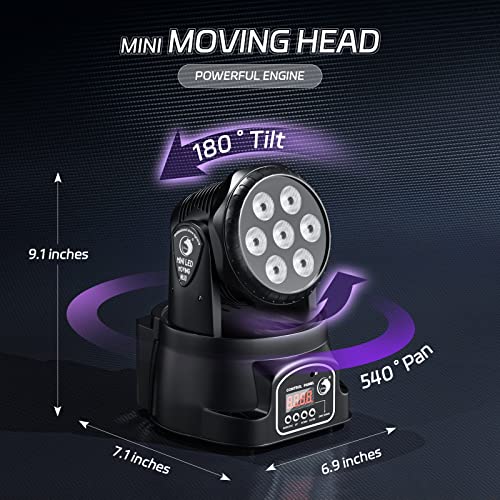 U`king Moving Head Light Rgbw Led Stage Lighting Effect 7X10W Moving Heads Wash Lights By Dmx And Remote Control With Professional Spotlight For Dj Disco Events Wedding Birthday Party Live Show Bar #TOP4