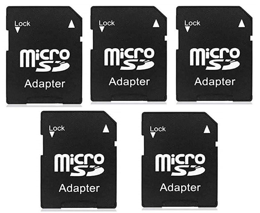 Techmount Micro SDHC Micro SDXC to SD Memory Card Adapter Card Reader Converter High-Speed Micro SD to SD Adapter for Camera Smartphone Tablet Laptop (ONLY Adapter) (Pack of 5)