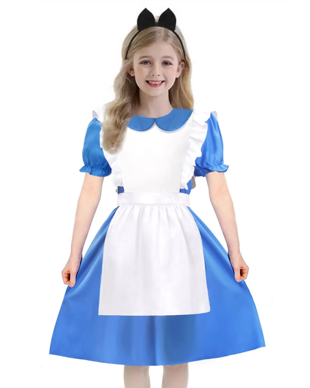 KilymosyGirls Dress Peter Pan Blue White White Princess Dresses 5-12 Years