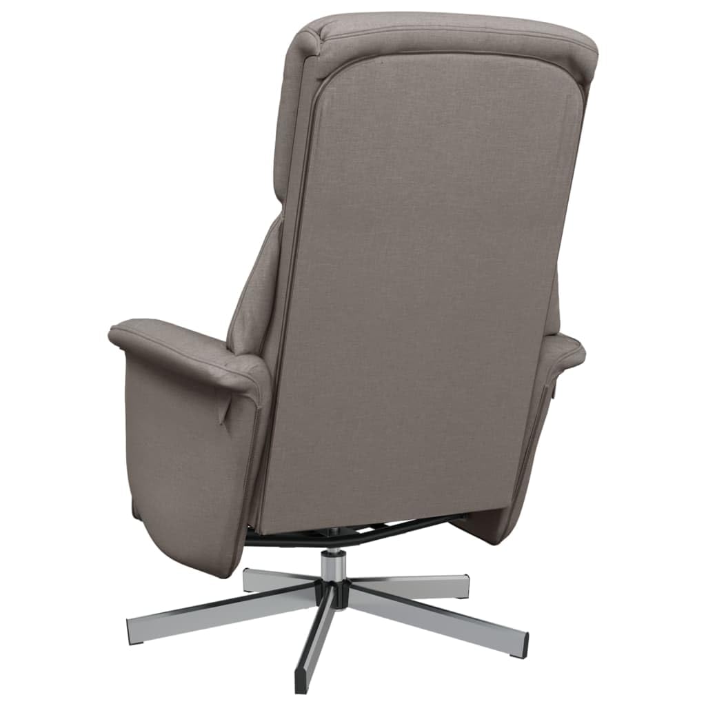 Sillón de relax con reposapiés, 71 x 91 x 105 cm, funda de tela, estructura de metal, cómoda silla giratoria para salón, dormitorio, oficina