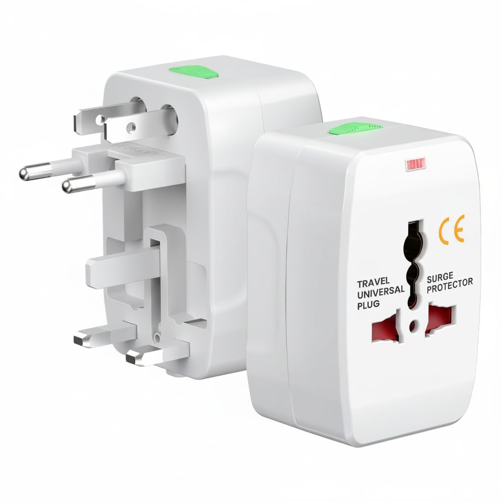Go Universal Travel Adapter, International Power Adapter with 6A AC Socket, All in One Fast Charging for 180+ Countries, US, UK, EU, AUS Compatible, White-image-16