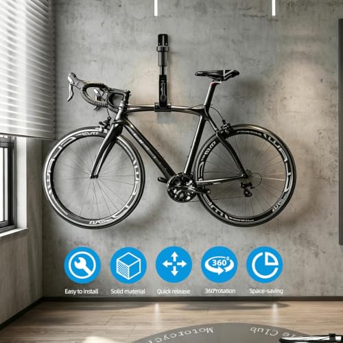 Image of Urban Deco Bike Repair Stand Max 44lbs,Bench Mount Bike Stand,Wall-mounted or Workbench Bike Maintenance Rack with Bike Clamp for Road & Mountain Bikes,Black