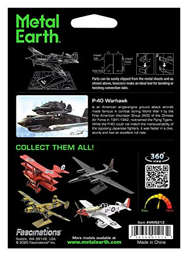 Fascinations Metal Earth P-40 Warhawk 3D Metal Model Kit - Image 6