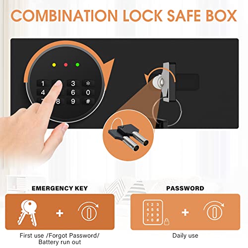 Small Fireproof Safe Box For Money, 0.5 Cu Ft Digital Home Security Safe With Programmable Keypad, Fireproof Money Safe For Office Hotels Business (Black) #TOP3