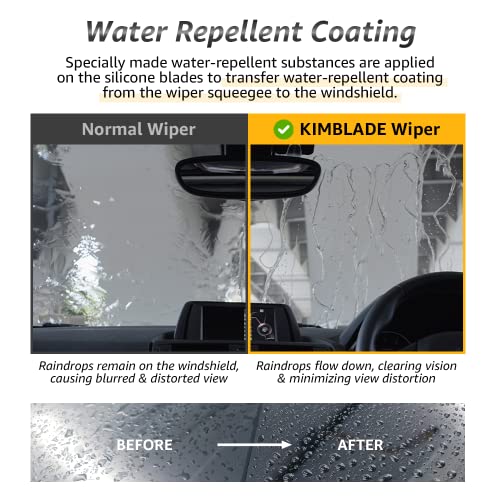Kimblade Nano Wiper Blades, Windshield, 3Rd Generation, 26"+20" All-Season, Set Of 2 & Cleaning Package, Water Repellent, 100% Silicone, Hook/I&L/Ptb, Uniform Pressure, Long-Lasting, Silent & Quiet #TOP4