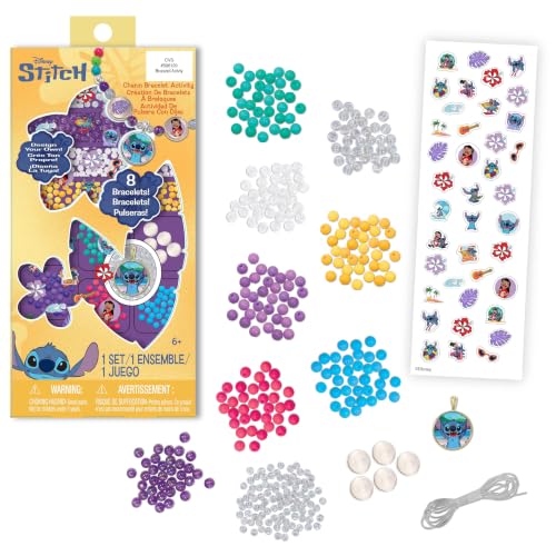 Tara Toys Disney Stitch Charm Bracelet Activity Set 408-Piece Jewelry Kit for Girls with Beads Charms & Cords DIY Friendship Bracelet Craft for Kids Ages 3+ Official Disney Licensed
