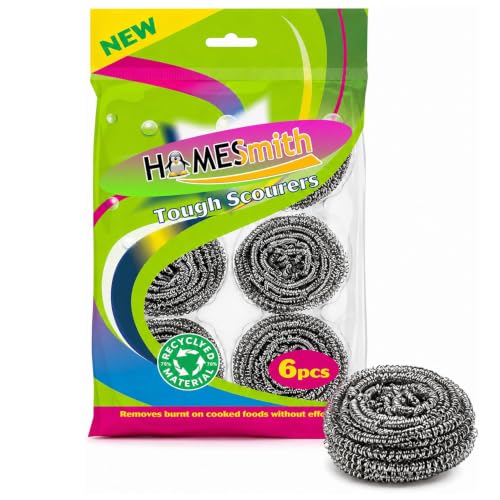 HOMESmith Stainless Steel Scourers Pack of 6 (HS-130)