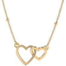 Heart Necklace Pendant Handmade 18k Gold Plated Dainty Gold Choker Necklace for Women Valentines Day Gifts for Her.