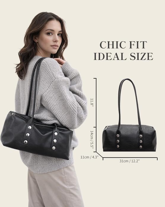 Should Bag for Women Small Purse Tote Hobo Bag Bowler Bag Retro Boston Handbag Vintage Leather Purse