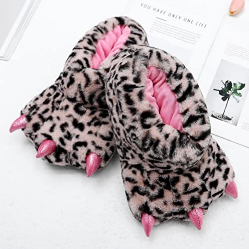 YESBOR Women's Plush Monster Feet House Slippers Halloween Furry Animal Costume Paw Claw Shoes4