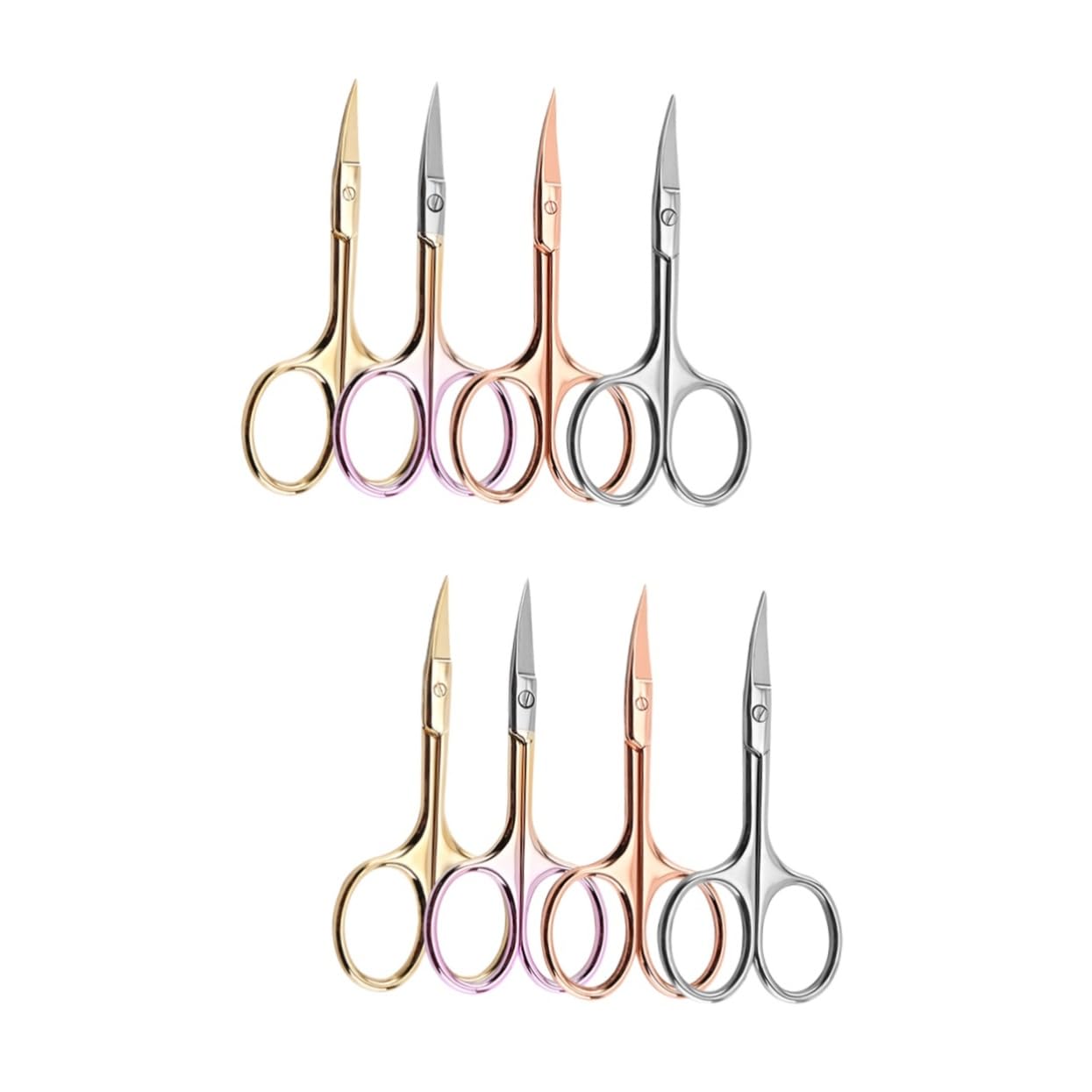 Healeved 8pezzi Forbici Acciaio Inossidabile Colorate Per Rifinire Barba e Baffi Per Barbieri e Uso Domestico Colori Casual