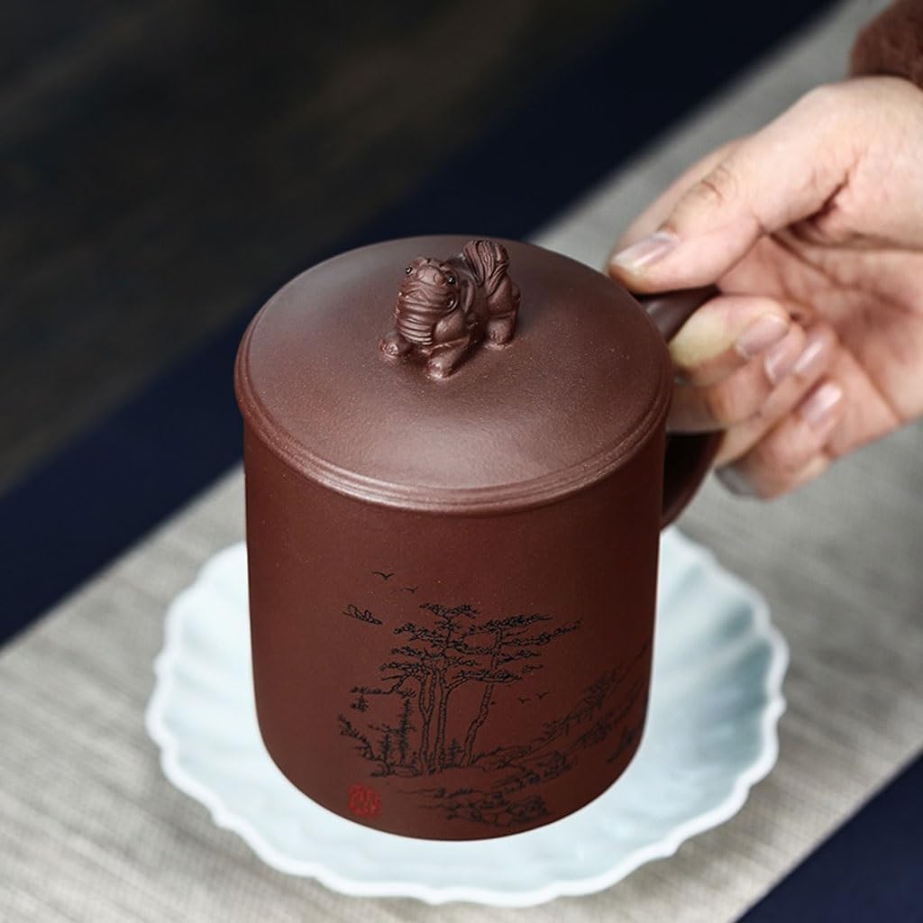 Filiżanki Matcha 480 ml z sitkiem do herbaty fioletowy piasek filiżanka do herbaty filtr separacja wody herbata zaparzająca kubek męski ręcznie robiony zestaw do herbaty kubek do herbaty kubek do
