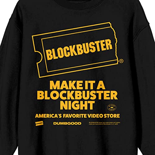 Blockbuster Make It a Blockbuster Night Adult Black Crew Neck Sweatshirt2