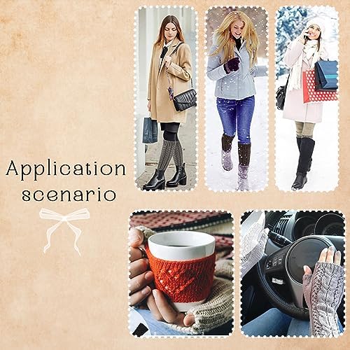 Nanxson Vrouwen Winter Over Knie Voetloze Sokken Gebreide Warme Lange Beenwarmers (Wit