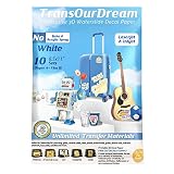TransOurDream 3D Waterslide Decal Paper for Inkjet & Laserjet Printers (8.5X11",10 Sets) White