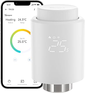 SONOFF Zigbee Smart Thermostat Head for Thermostat Valve 1 Piece Temperature Controller, LED Display, Requires Zigbee 3.0 Hub, Voice Control