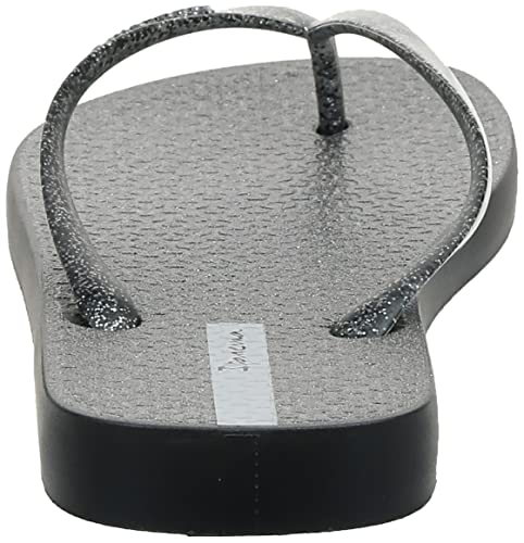 Chinelo Glitter, Ipanema, Feminino, Preto Glitter/Prata, 33/34