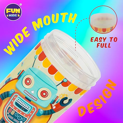 Image of 17oz Robot Kids Water Bottle, Toddler Spout Cover and Carry Handle Design Lid Leak Proof BPA free Cup for Boys Ages 3+ Dishwasher Safe for Sports School Travel with Silicon Straw