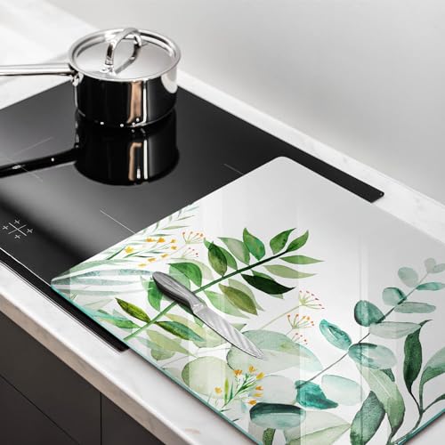 Plaque induction protection 60x52 cm Wallfluent tapis de cuisson feuilles