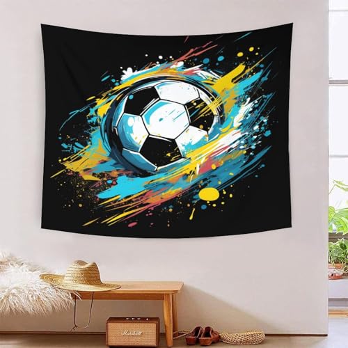 Tapisserie murale football 3D 180x230 cm pour deco de chambre