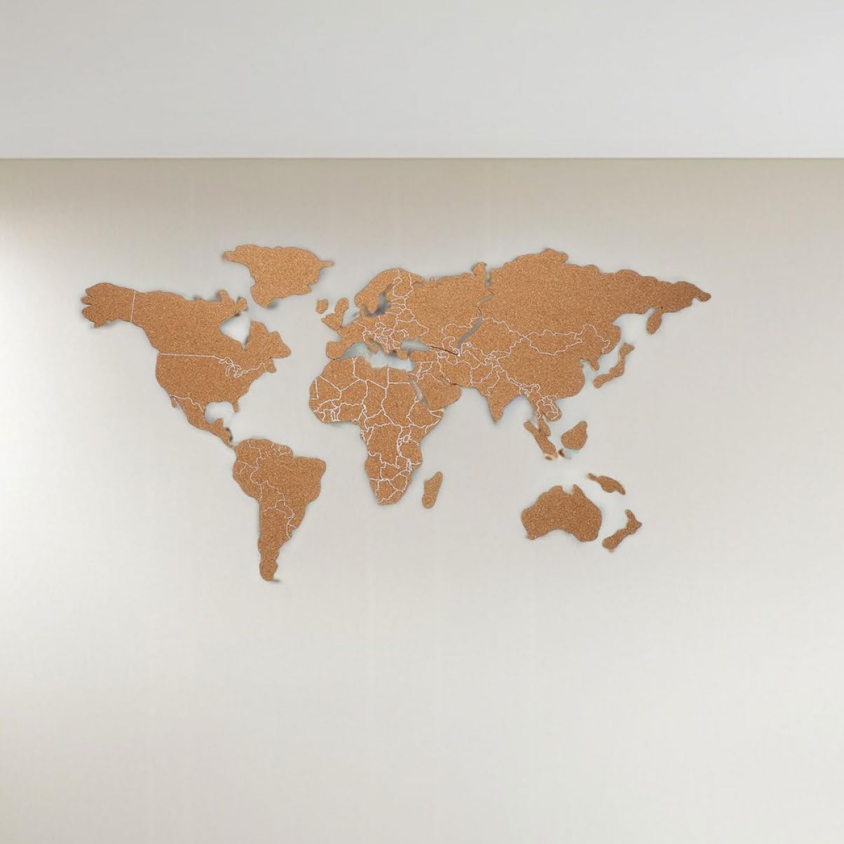1Set World Map Cork Board Self Adhesive Decorative Bulletin Board for Home Office Kitchen School Activities Unique Wall Art with Easy Installation and Fine Craftsmanship