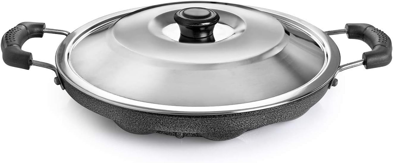 Tosaa Aluminium 12 Cavity Appam Patra Paniyarakkal Two Side Handle with