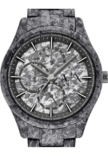 Armani Exchange Orologio Analogico al Quarzo Uomo con Cinturino in Acciaio Inossidabile AX1885, Nero ardesia - Immagine 4