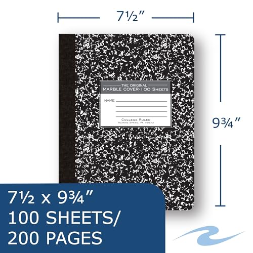 Roaring Spring Composition Notebooks, College Ruled, 100 Sheets, 9.75"x7.75"
