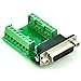 Electronics-Salon Slim Right Angle D'SUB DB15 Female Header Breakout Board Module, Terminal Block DSUB Connector.