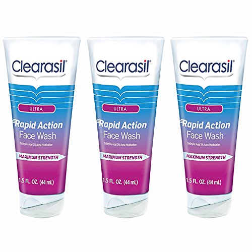 Clearasil Ultra Rapid Action Daily Face Wash, 1.5 oz.?(Pack of 3)