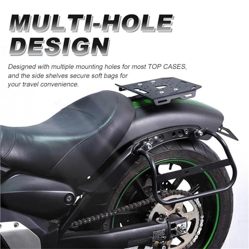 Alforjas para moto Kawasaki VN650 soporte maletero lateral para viajes de aventura y rutas 5