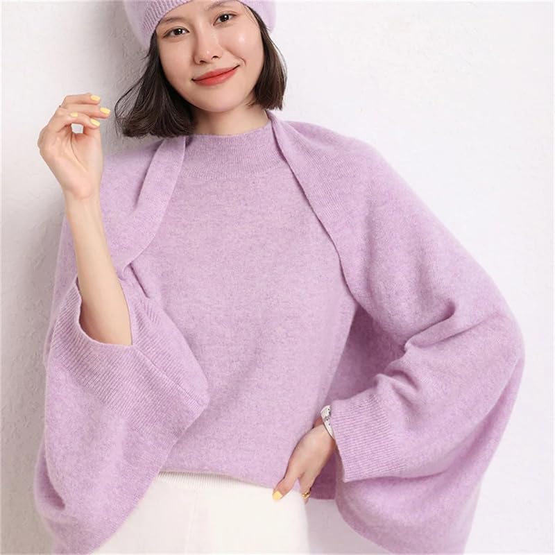 Chal de punto de cachemira para mujer, chal cálido de invierno, bufanda anudada, bufandas de lana