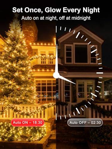 ARKOCHIC 35M Luci Natale Esterno, 300 LED Luci Albero Di Natale con 11 Modalità, IP65 Impermeabile Timer Multicolore/Bianco Caldo Fatate Catena Luminosa Decorazioni Natalizie Per Esterno E Interno - Immagine 3