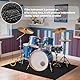 OUUTMEE Drum Rug Drummatte, 180 × 120 cm, Rutschfester Drum Teppich, Schalldichte Matte, Übungspad für elektronische Drums, für Jazz-Bass-Drum-Set und andere Musikinstrumentenmatten (Schwarz)