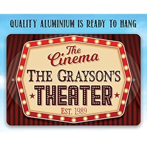 Movie night supplies personalized the cinema metal sign movie theater decor home theater accessories movie room decor movie night decorations basement decor movie theater signs  urban country home decor