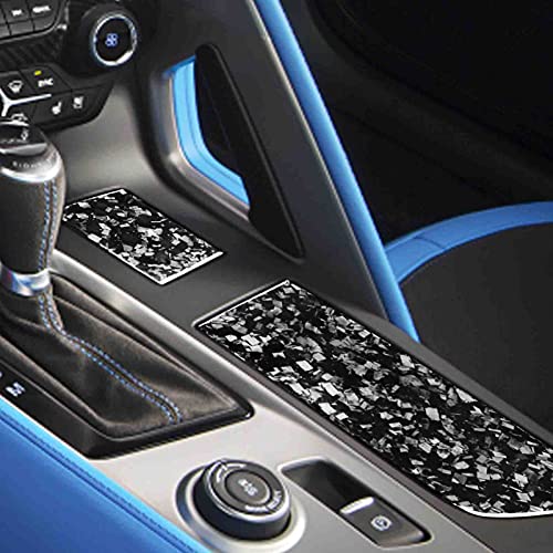 UOADA Compatible With C7 Corvette 2014-2019 Forged Carbon Fiber Cigarette Lighter Cover Ashtray Cup holder Cover Sticker Decals 2Pcs For Corvette C7