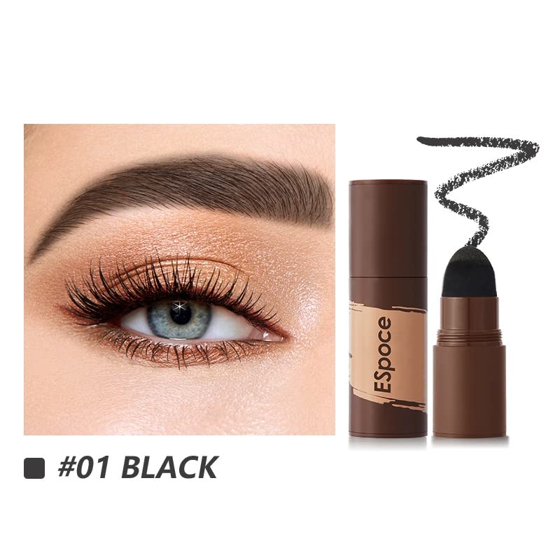 ESPOCE Eyebrow Stamp Stencil Kit Long-lasting 10 Eyebrow Stencils Brow Stamp and Shaping Kit, Black
