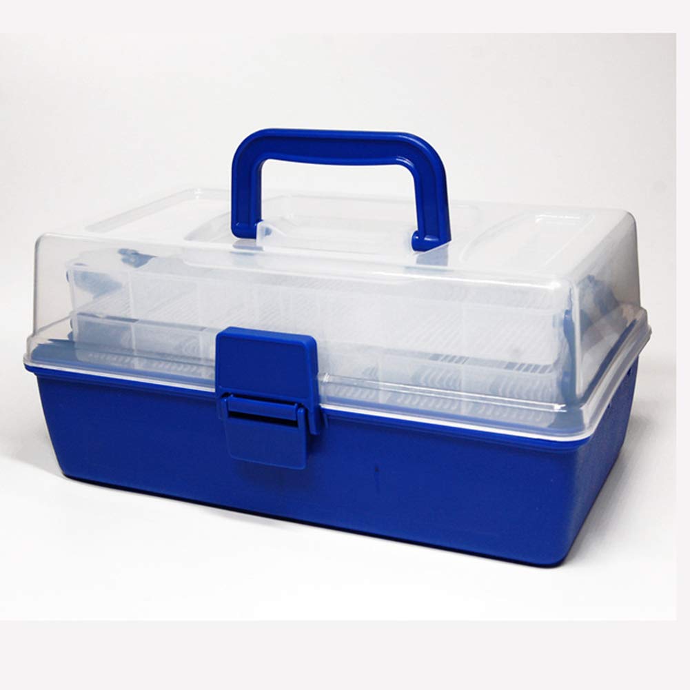 MRCOCO 2 Tray Cantilever Fishing Tackle Box, Adjustable Compartments, Hand-Held Fishing Tackle Storage Box, Fishing Equipment Large Capacity Bait Box, for Floats, Rigs, Lures & Other Equipment