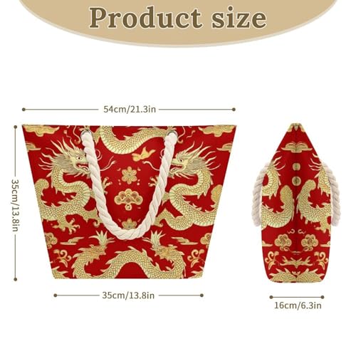 Portable Tote Bag for Women Waterproof Handbag Large Shoulder Bags Travel Grocery Bags with Hemp Rope2