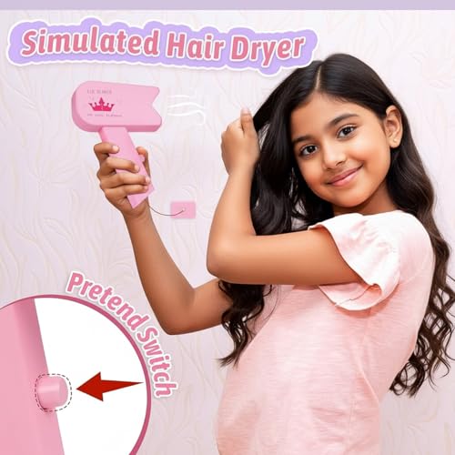 Image of Wudly Wooden Makeup Play Set - Pretend Beauty Kit for Kids with Mirror, Brush & Accessories - Ideal for Imaginative Role Play and Skill Development