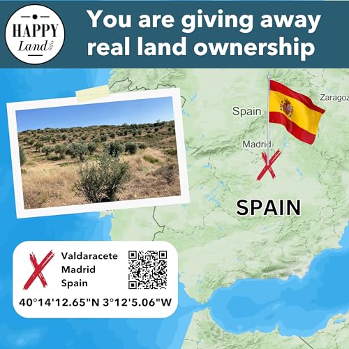 Echtes Spanien Grundstück als einzigartiges Geschenk für Espagna Fans | Besitzurkunde mit Wunschname zum selber eintragen | Spanien Geschenke