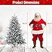 COSTWAY 4.5FT/6FT Pre-lit Artificial Christmas Tree, Snow Flocked Full Xmas Tree with PVC & PE Tips, 160/260 Multicolored LED Lights and 8 Lighting Modes, Lighted Hinged Tree for Home Holiday (6FT)