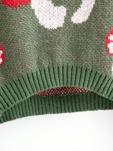 Image of BEAUDRM Girl's Cute Bow Sweater Crew Neck Long Sleeve Drop Shoulder Loose Pullover Tops