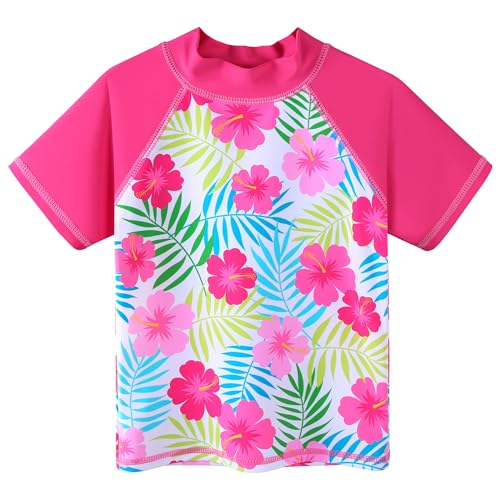 Image of Girls Two Piece Swimsuit Floral UPF 50+ Rash Guard Set Kids Beach Swimwear