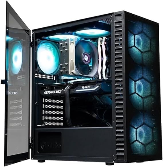 Tiburcc Computer Gaming PC 6xFan (R5 7500F, RTX 5060 8GB) 32GB RAM 1TB NVMe No WiFi No Bluetooth