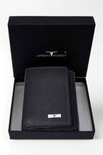 Travis Black Leather Wallet for Men