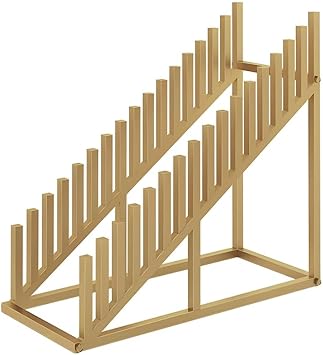 16-Tier Tiles Display Stand, Standing Slotted Flooring Display Shelf in Exhibition Halls, Sample Display Racks for Vendor Events/Trade Show/ShowroomGold