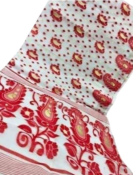 Women's Soft Cotton Elegant Inspired Design Jamdani Saree with Traditional Woven Design, Lightweight Breathable Ethnic Wear for Festivals, Wedding, Office SL62-image-44